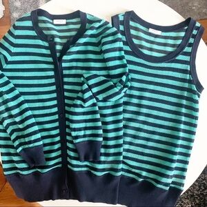 Akris Punto Striped Knit Cardigan 2 Piece Set Women’s US Size 6